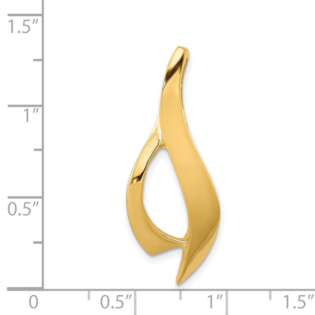 Lovely Rita's Pendants & Charms 14k Yellow Gold Polished Finish Solid Fancy Design Omega Slide Pendant fits upto 6 mm Omega