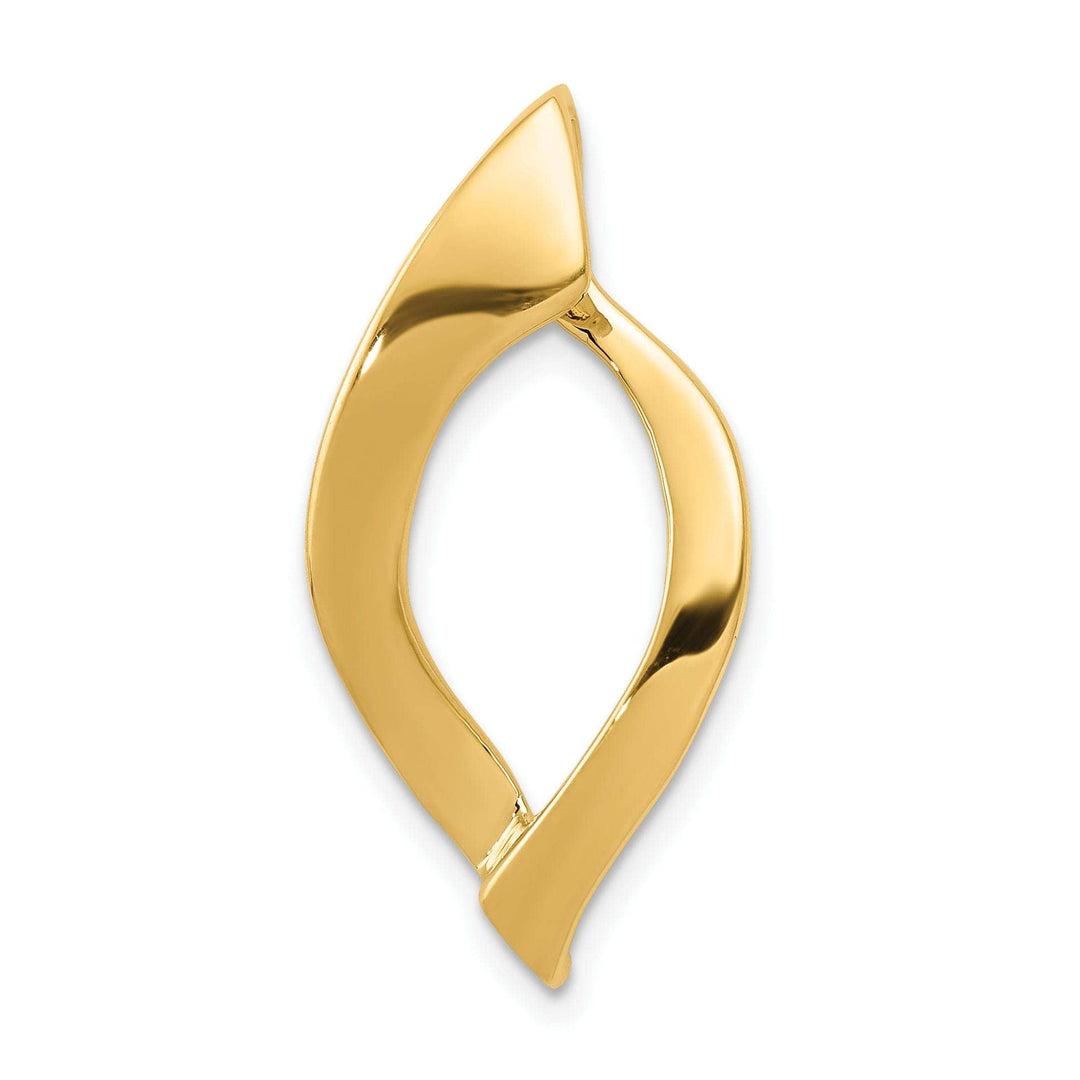 Lovely Rita's Pendants & Charms 14k Yellow Gold Polished Finish Solid Fancy Reversible Style Omega Slide Pendant fits upto 10 mm Omega