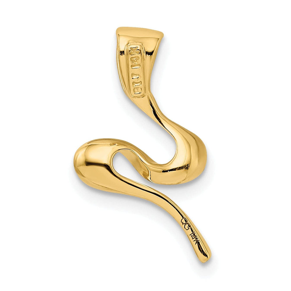 Lovely Rita's Pendants & Charms 14k Yellow Gold Polished Finish Solid Fancy Swirl Design Omega Slide Pendant fits up to 4 mm Omega