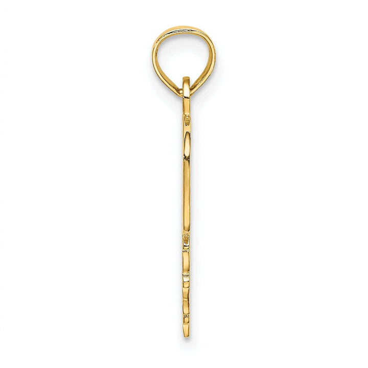 Lovely Rita's Pendants & Charms 14k Yellow Gold Polished Finish Solid Flat Back DADDYS GIRL Heart & Engrave Banner Design Charm Pendant