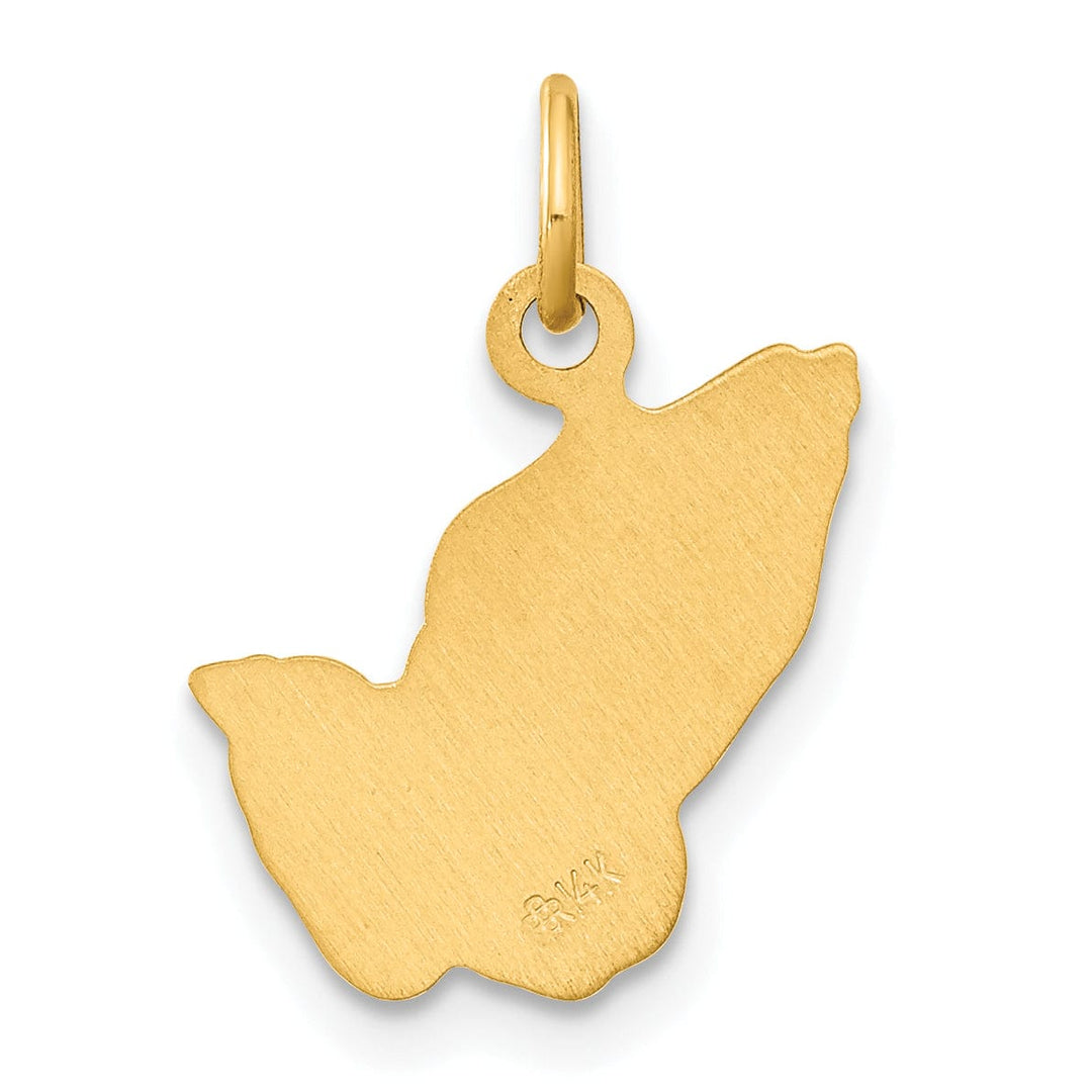 Lovely Rita's Pendants & Charms 14k Yellow Gold Polished Finish Solid Flat Back Praying Hands Pendant