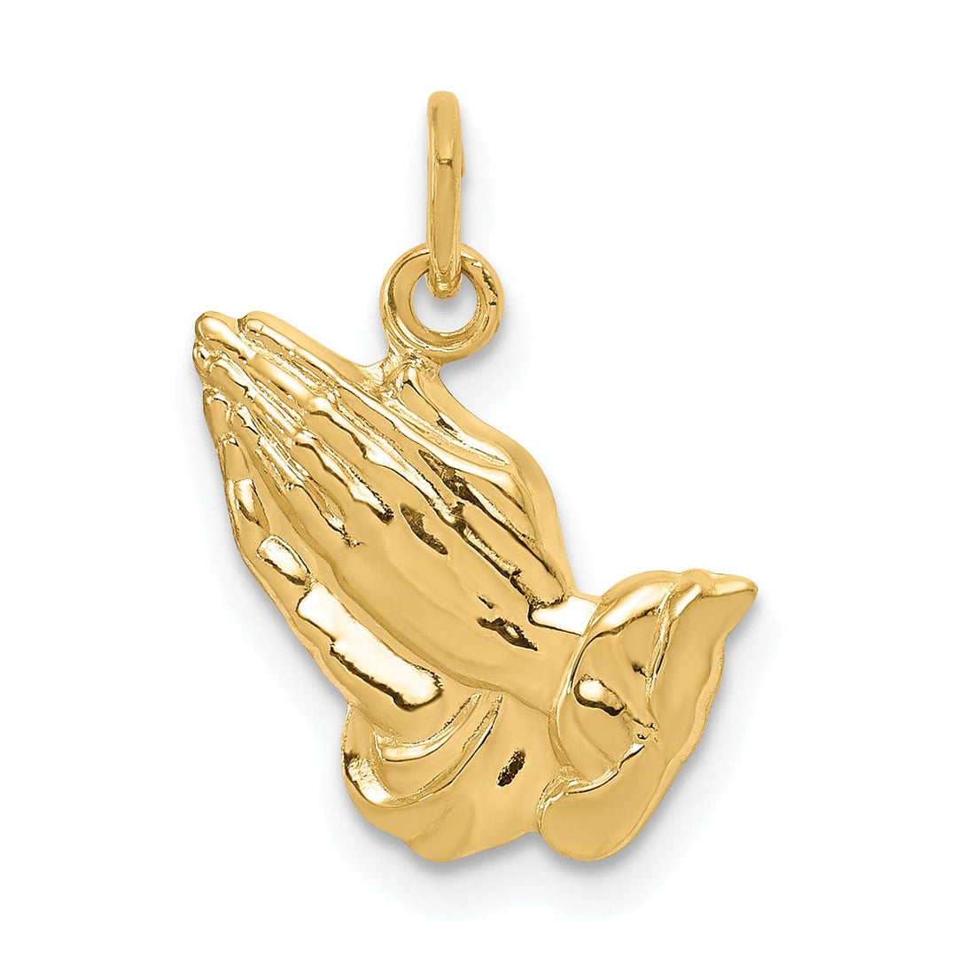 Lovely Rita's Pendants & Charms 14k Yellow Gold Polished Finish Solid Flat Back Praying Hands Pendant