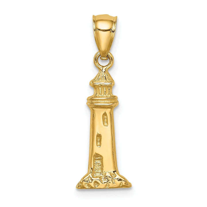 Lovely Rita's Pendants & Charms 14K Yellow Gold Polished Finish Solid Lighthouse Charm Pendant