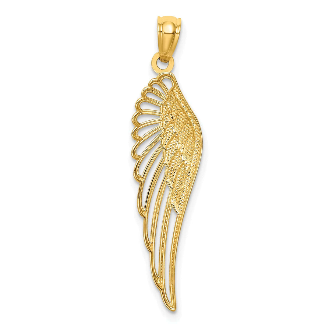 Lovely Rita's Pendants & Charms 14K Yellow Gold Polished Finish Solid Men's Angel Wing Pendant