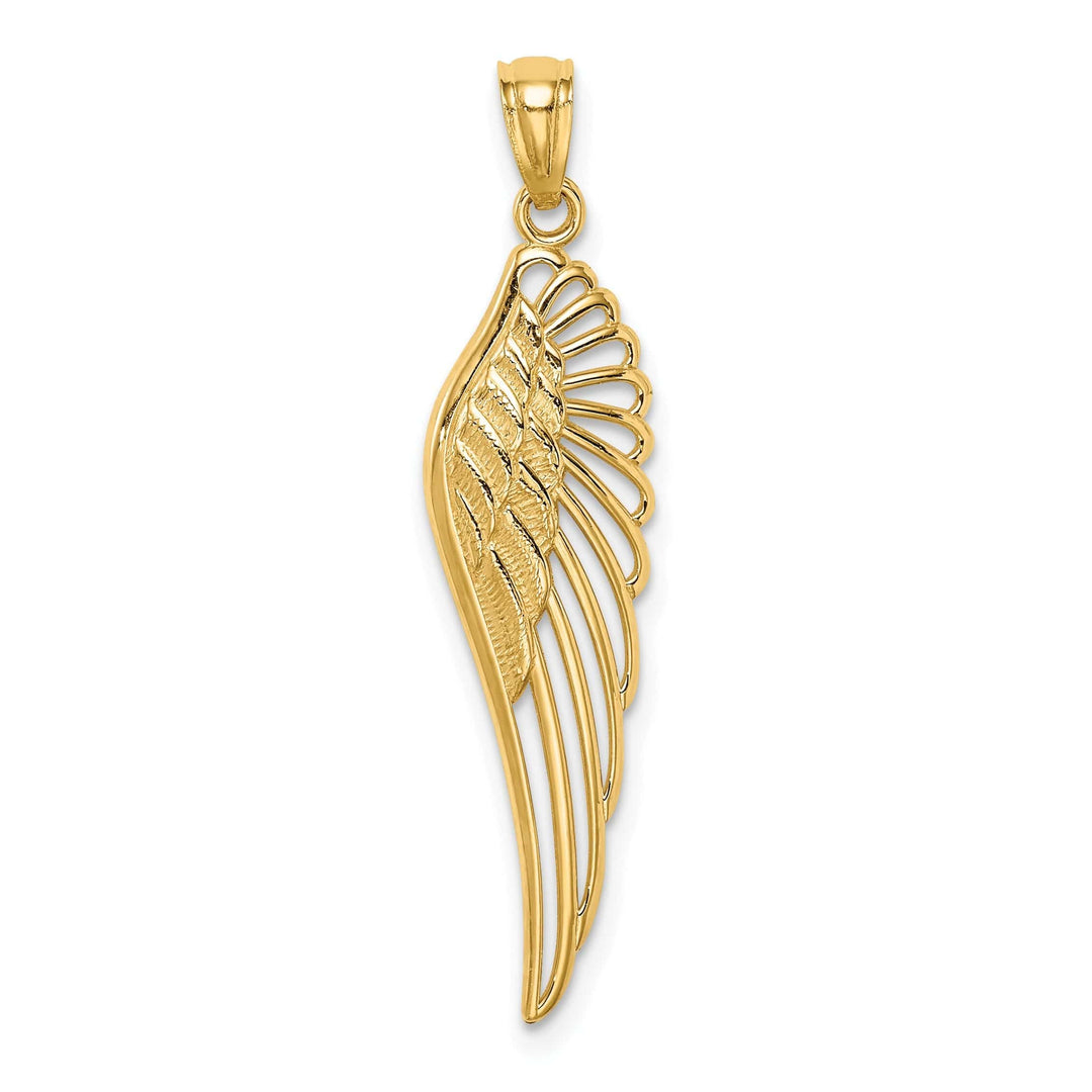Lovely Rita's Pendants & Charms 14K Yellow Gold Polished Finish Solid Men's Angel Wing Pendant