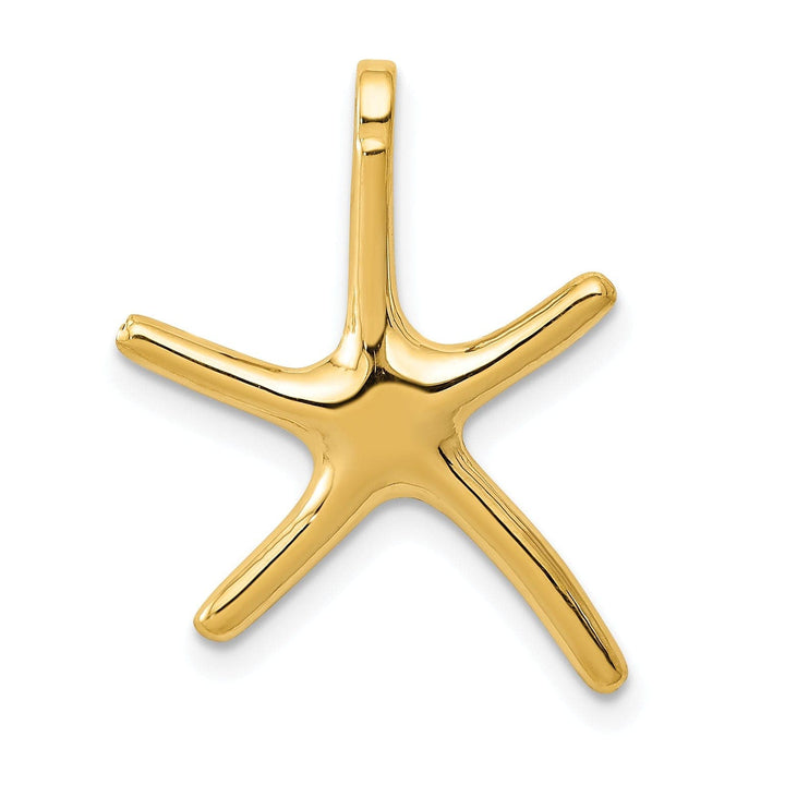 Lovely Rita's Pendants & Charms 14k Yellow Gold Polished Finish Solid Men's Starfish Chain Slide Pendant Will Not Fit Omega Chains