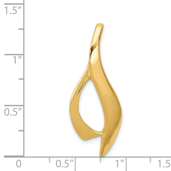 Lovely Rita's Pendants & Charms 14K Yellow Gold Polished Finish Solid Modern Sleek Look Omega Slide Pendant fits up to 6 mm Omega