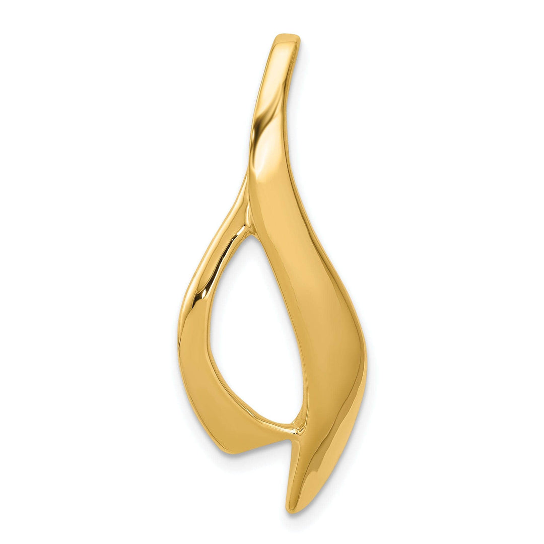 Lovely Rita's Pendants & Charms 14K Yellow Gold Polished Finish Solid Modern Sleek Look Omega Slide Pendant fits up to 6 mm Omega