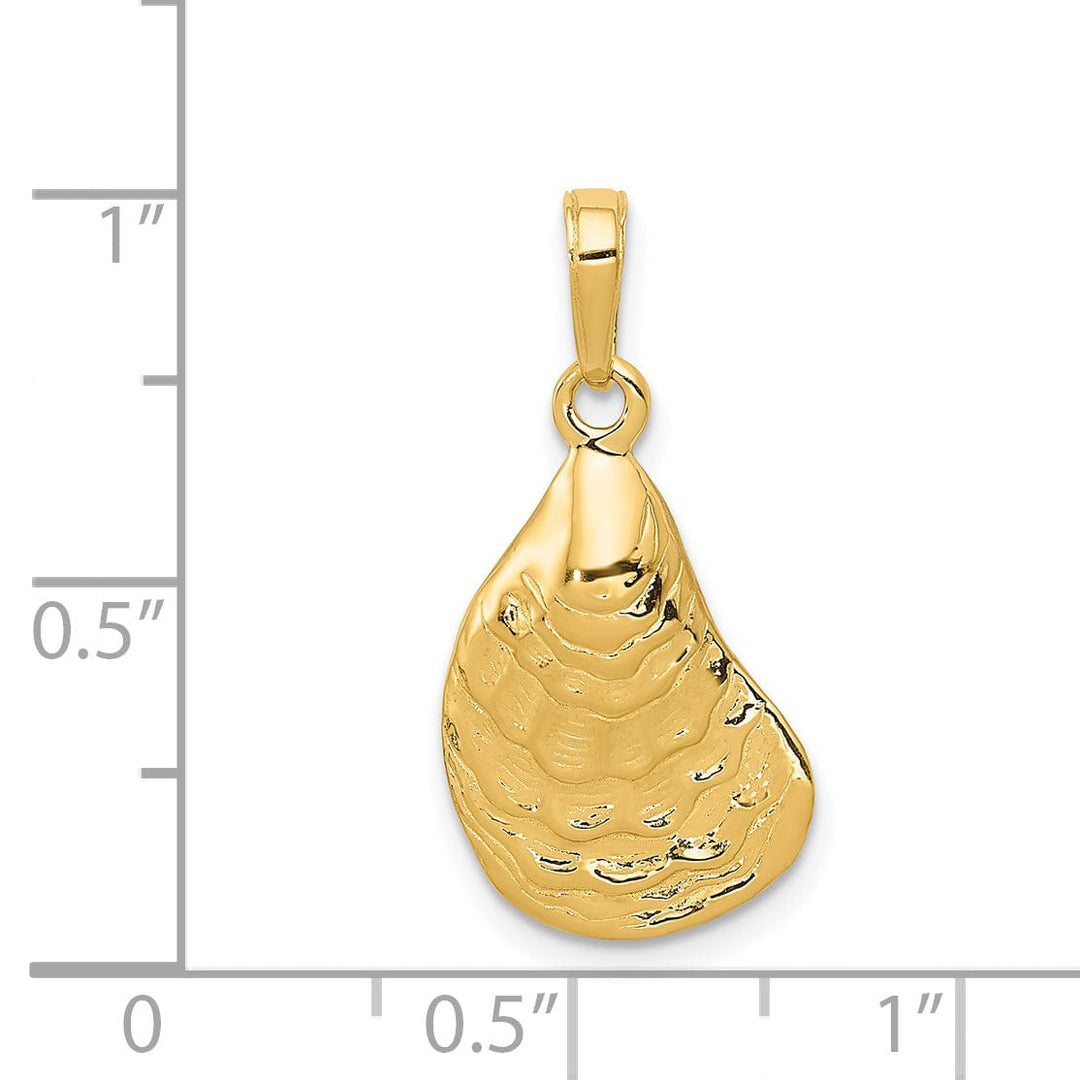 Lovely Rita's Pendants & Charms 14k Yellow Gold Polished Finish Solid Oyster Shell Charm Pendant