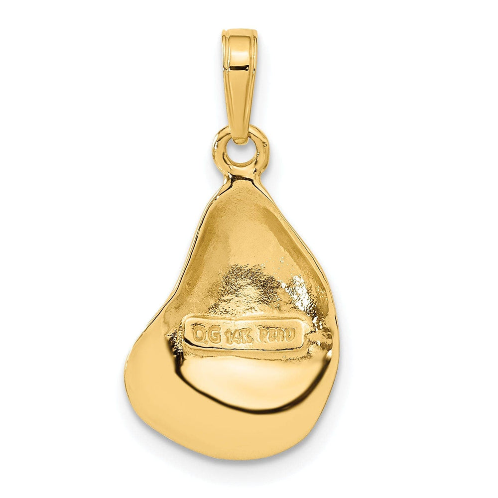 Lovely Rita's Pendants & Charms 14k Yellow Gold Polished Finish Solid Oyster Shell Charm Pendant