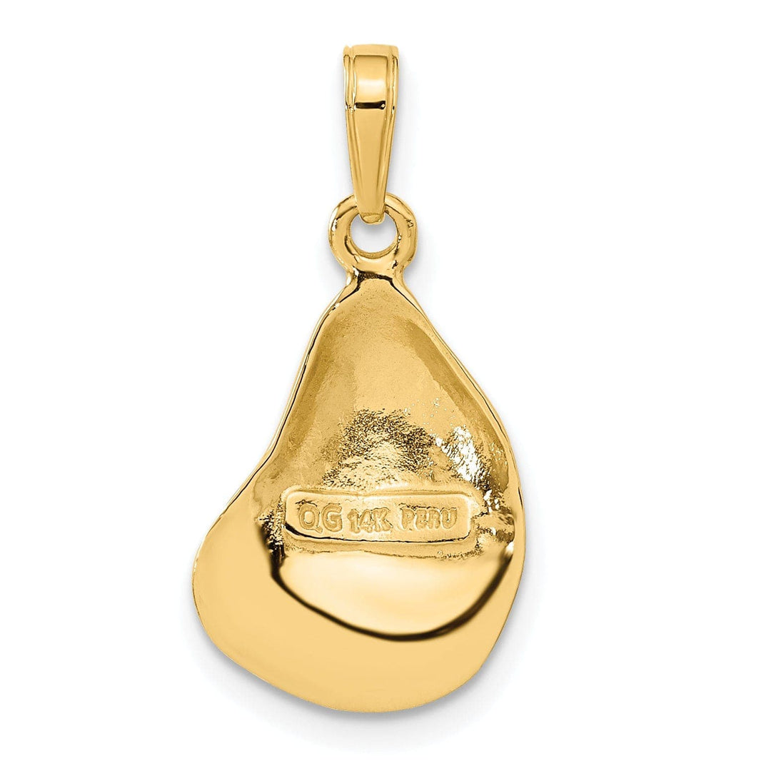 Lovely Rita's Pendants & Charms 14k Yellow Gold Polished Finish Solid Oyster Shell Charm Pendant