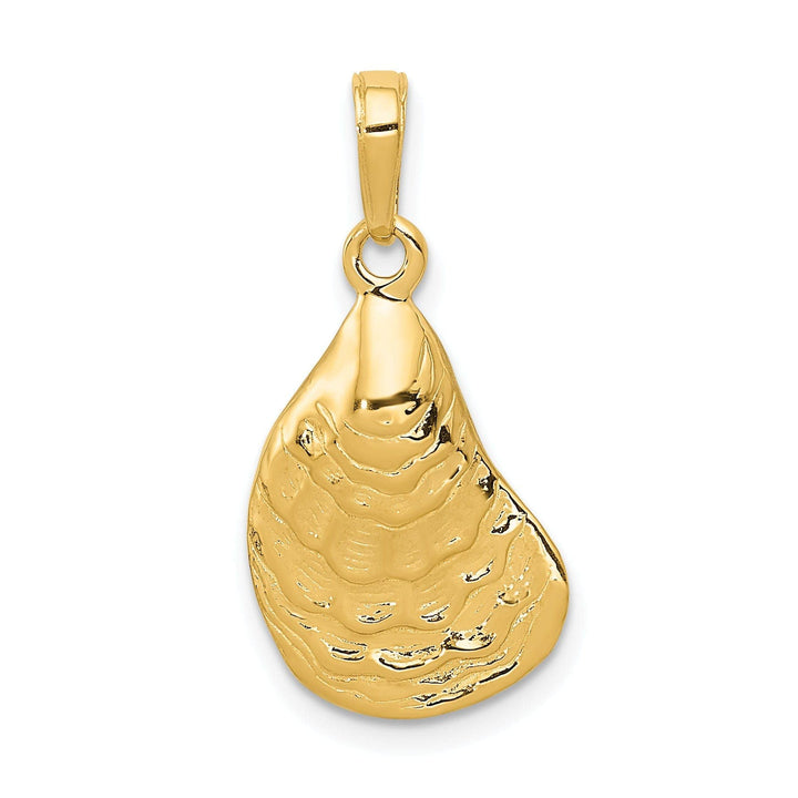 Lovely Rita's Pendants & Charms 14k Yellow Gold Polished Finish Solid Oyster Shell Charm Pendant