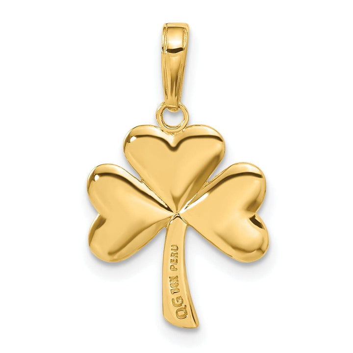 Lovely Rita's Pendants & Charms 14k Yellow Gold Polished Finish Solid Shamrock Charm Pendant
