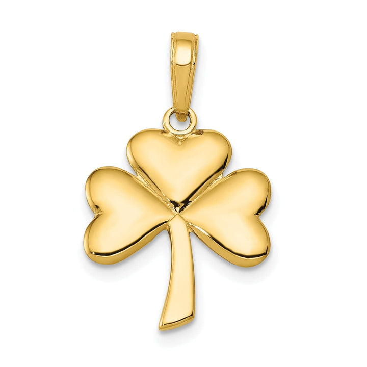 Lovely Rita's Pendants & Charms 14k Yellow Gold Polished Finish Solid Shamrock Charm Pendant