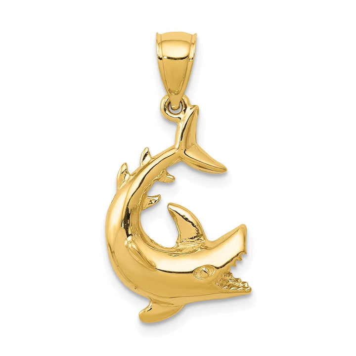 Lovely Rita's Pendants & Charms 14K Yellow Gold Polished Finish Solid Shark Charm Pendant