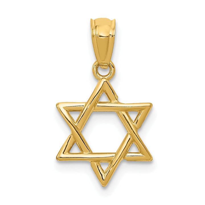 Lovely Rita's Pendants & Charms 14k Yellow Gold Polished Finish Solid Star of David Charm Pendant