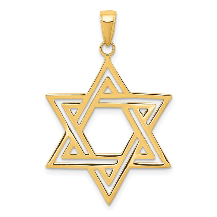 Lovely Rita's Pendants & Charms 14K Yellow Gold Polished Finish Solid Star of David Charm Pendant