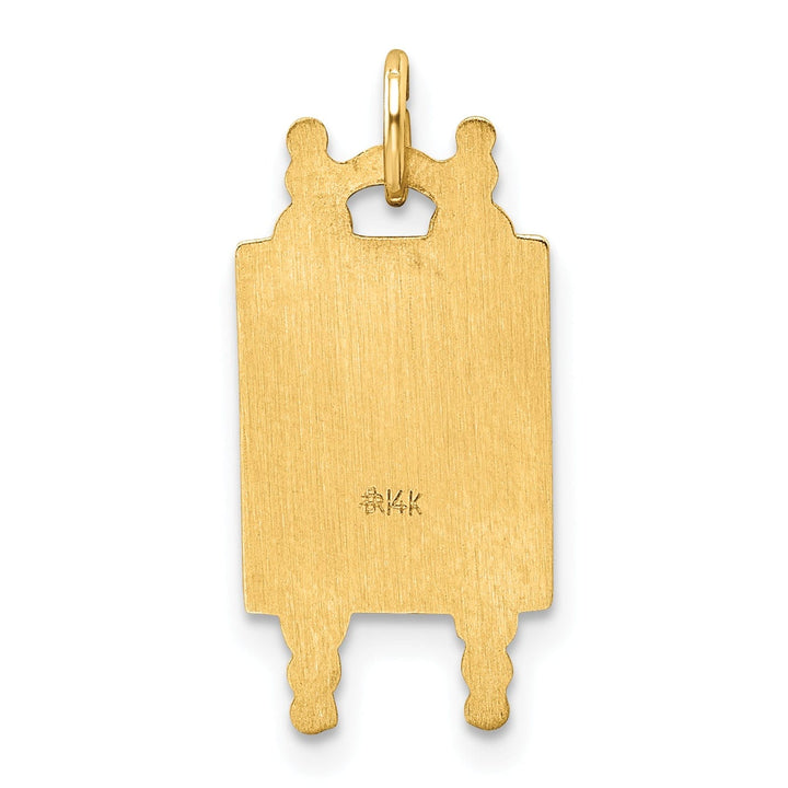 Lovely Rita's Pendants & Charms 14k Yellow Gold Polished Finish Solid Torah with Star of David Pendant