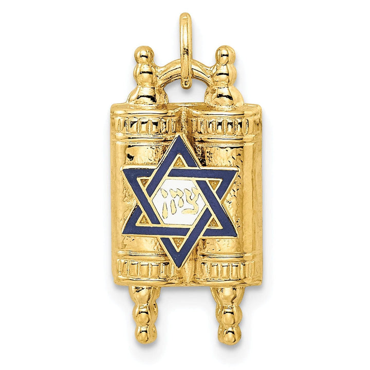 Lovely Rita's Pendants & Charms 14k Yellow Gold Polished Finish Solid Torah with Star of David Pendant