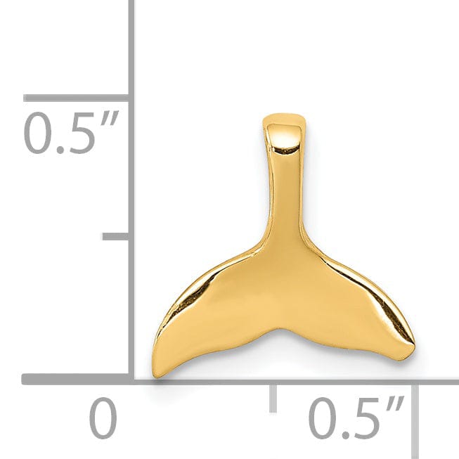 Lovely Rita's Pendants & Charms 14k Yellow Gold Polished Finish Solid Whale Tail Chain Slide Pendant will not fit Omage Chain