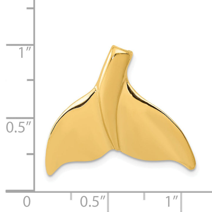 Lovely Rita's Pendants & Charms 14K Yellow Gold Polished Finish Solid Whale Tail Slide Pendant will not fit Omega Chain