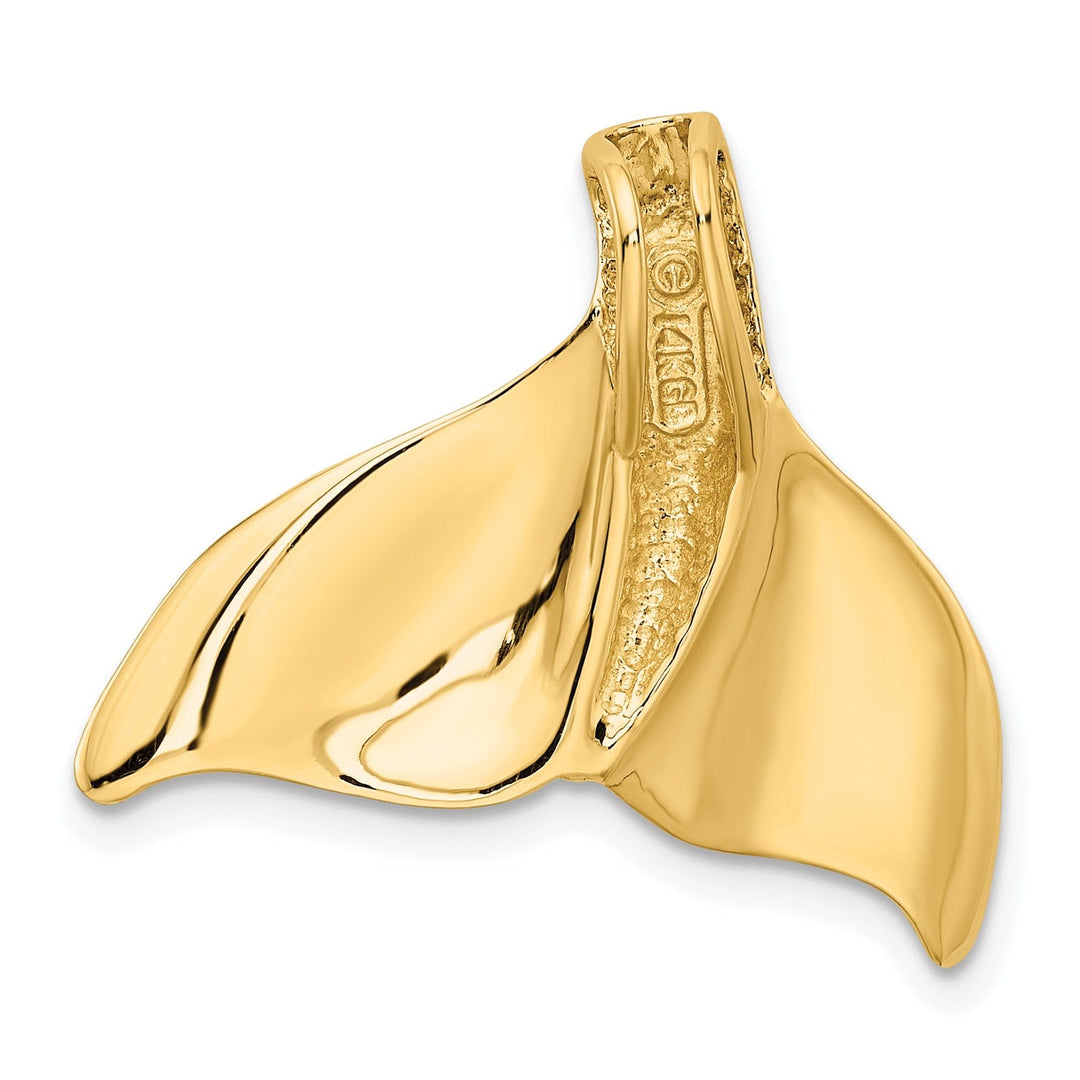 Lovely Rita's Pendants & Charms 14K Yellow Gold Polished Finish Solid Whale Tail Slide Pendant will not fit Omega Chain