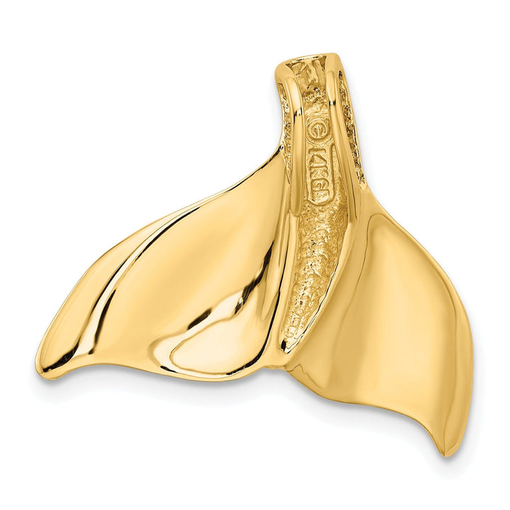 Lovely Rita's Pendants & Charms 14K Yellow Gold Polished Finish Solid Whale Tail Slide Pendant will not fit Omega Chain