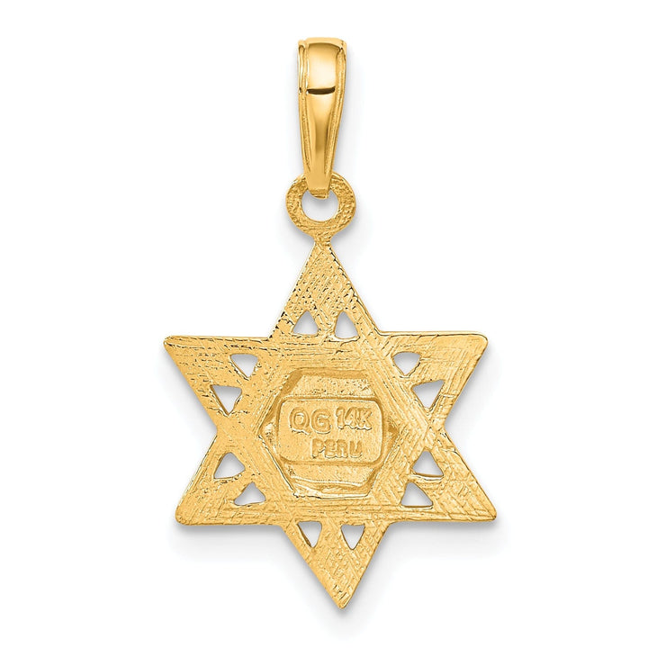 Lovely Rita's Pendants & Charms 14K Yellow Gold Polished Finish Star of David with Tablets in Center Pendant