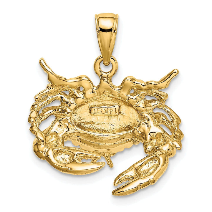 Lovely Rita's Pendants & Charms 14K Yellow Gold Polished Finish Stone Crab Facing Down Charm Pendant