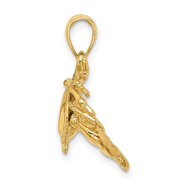 Lovely Rita's Pendants & Charms 14K Yellow Gold Polished Finish Stone Crab Facing Down Charm Pendant