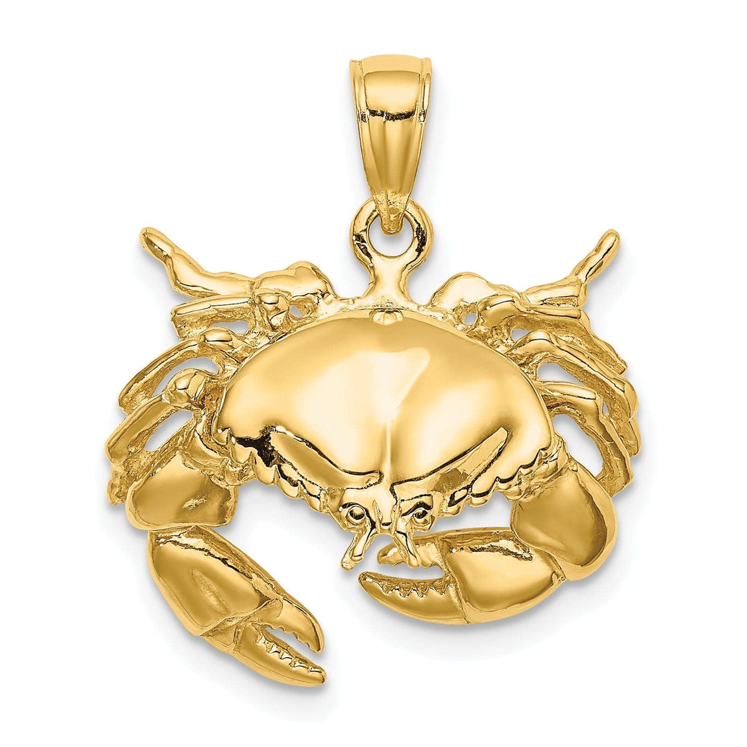 Lovely Rita's Pendants & Charms 14K Yellow Gold Polished Finish Stone Crab Facing Down Charm Pendant