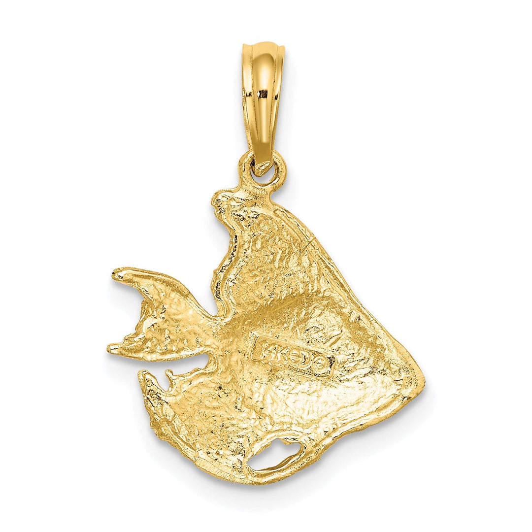 Lovely Rita's Pendants & Charms 14K Yellow Gold Polished Finish Textured Fish Design Charm Pendant