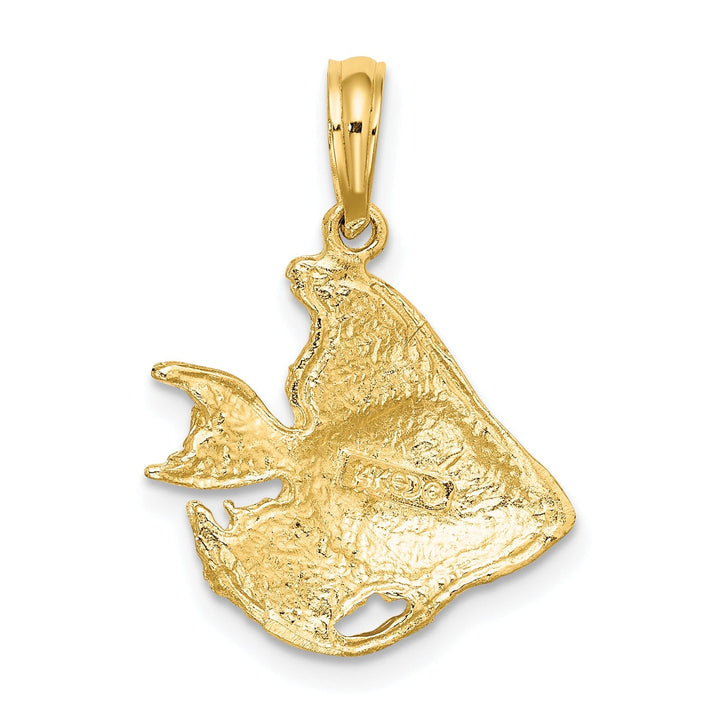 Lovely Rita's Pendants & Charms 14K Yellow Gold Polished Finish Textured Fish Design Charm Pendant