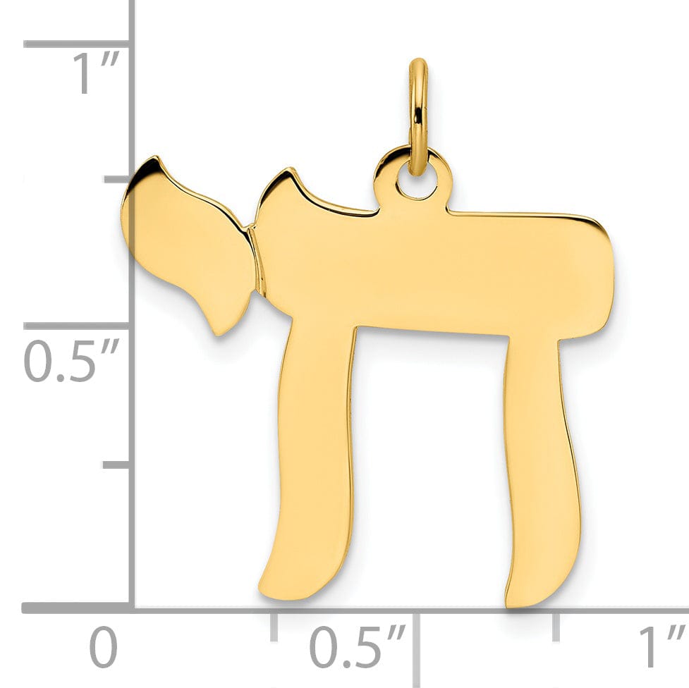 Lovely Rita's Pendants & Charms 14K Yellow Gold Polished Finish Unisex Chai Symbol Design Pendant