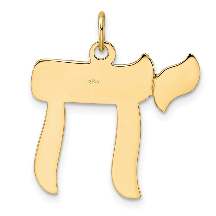 Lovely Rita's Pendants & Charms 14K Yellow Gold Polished Finish Unisex Chai Symbol Design Pendant