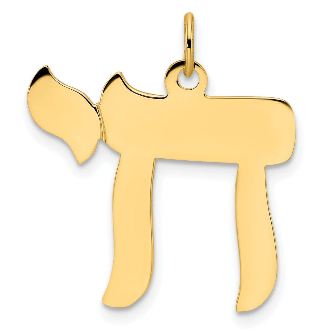 Lovely Rita's Pendants & Charms 14K Yellow Gold Polished Finish Unisex Chai Symbol Design Pendant