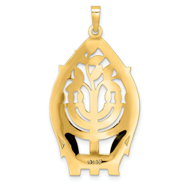 Lovely Rita's Pendants & Charms 14k Yellow Gold Polished Finish Unisex Menorah Tree of Life Pendant