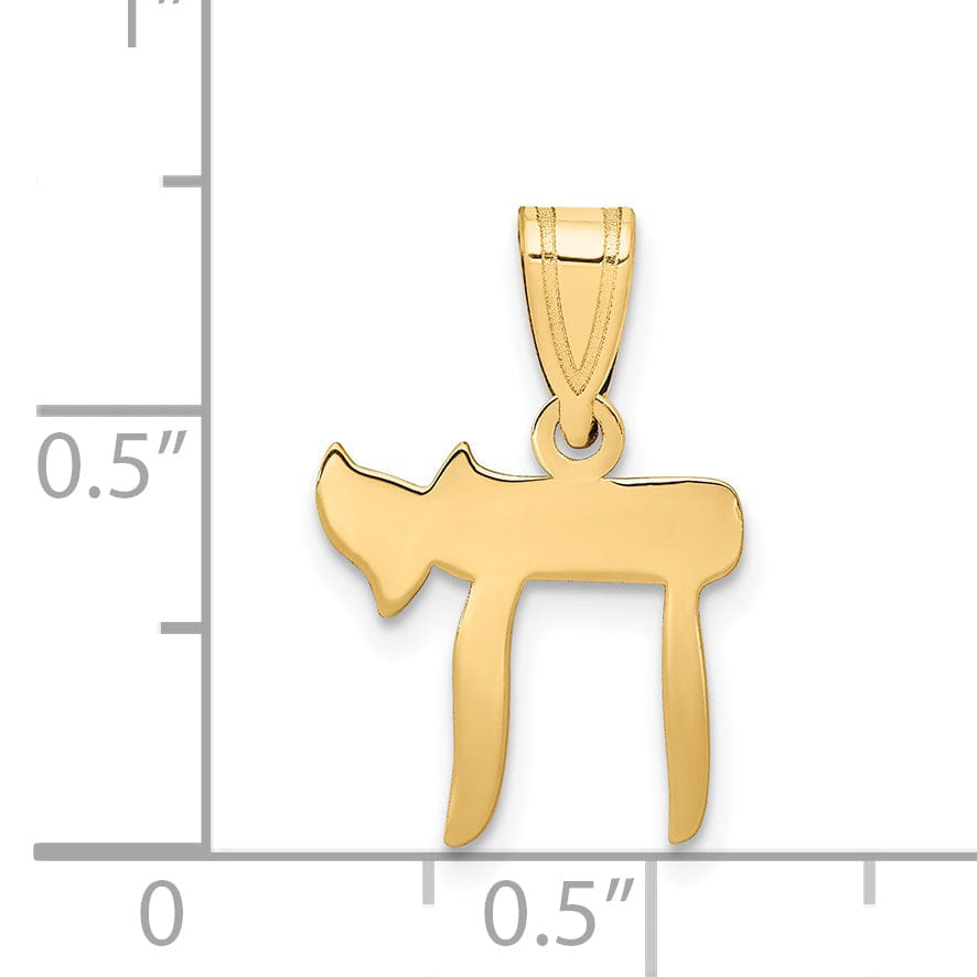 Lovely Rita's Pendants & Charms 14K Yellow Gold Polished Finish Unisex Solid Chai Life Charm Pendant