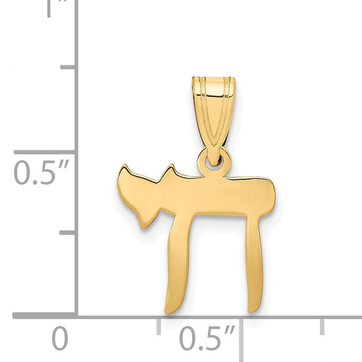 Lovely Rita's Pendants & Charms 14K Yellow Gold Polished Finish Unisex Solid Chai Life Charm Pendant