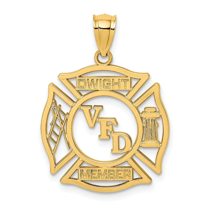 Lovely Rita's Pendants & Charms 14k Yellow Gold Polished Finish VFD MEMBER in Shield Charm Pendant