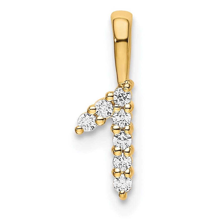 Lovely Rita's Pendants & Charms 14k Yellow Gold Polished Finish with Diamonds Number 1 Pendant