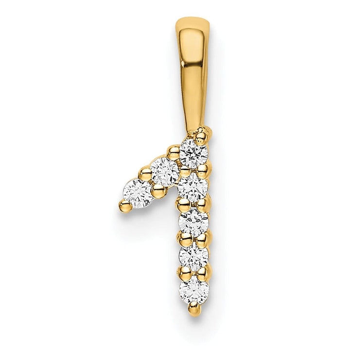 Lovely Rita's Pendants & Charms 14k Yellow Gold Polished Finish with Diamonds Number 1 Pendant