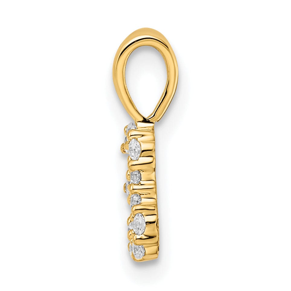 Lovely Rita's Pendants & Charms 14k Yellow Gold Polished Finish with Diamonds Number 3 Pendant