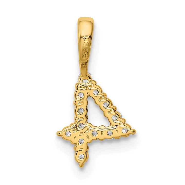 Lovely Rita's Pendants & Charms 14k Yellow Gold Polished Finish with Diamonds Number 4 Pendant