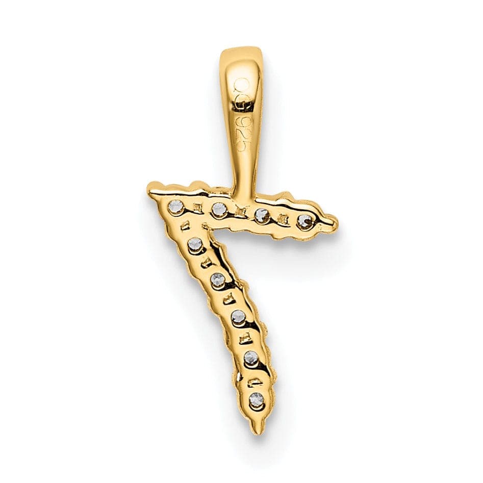 Lovely Rita's Pendants & Charms 14k Yellow Gold Polished Finish with Diamonds Number 7 Pendant