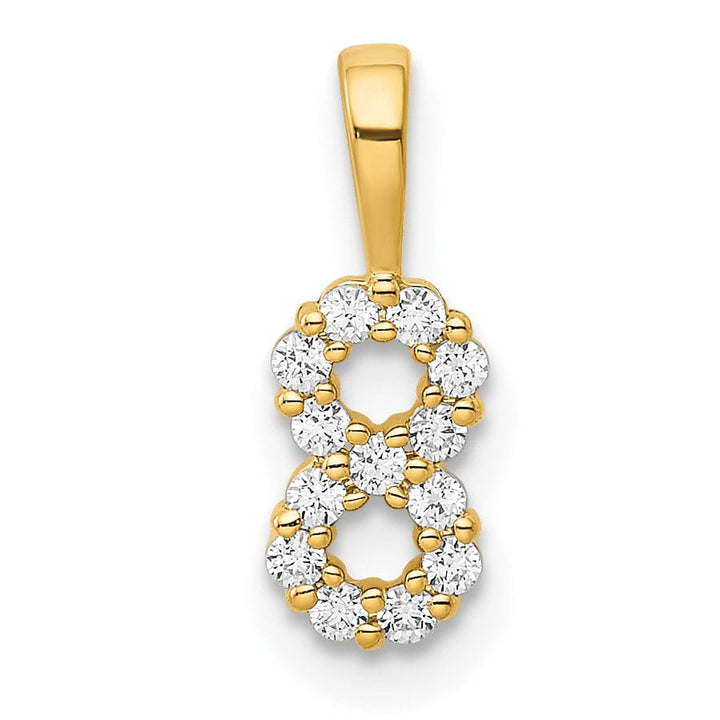 Lovely Rita's Pendants & Charms 14k Yellow Gold Polished Finish with Diamonds Number 8 Pendant