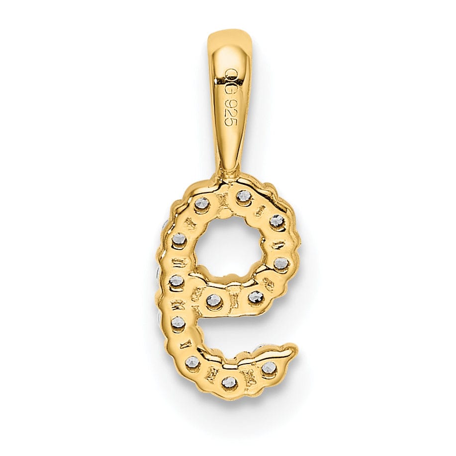 Lovely Rita's Pendants & Charms 14k Yellow Gold Polished Finish with Diamonds Number 9 Pendant