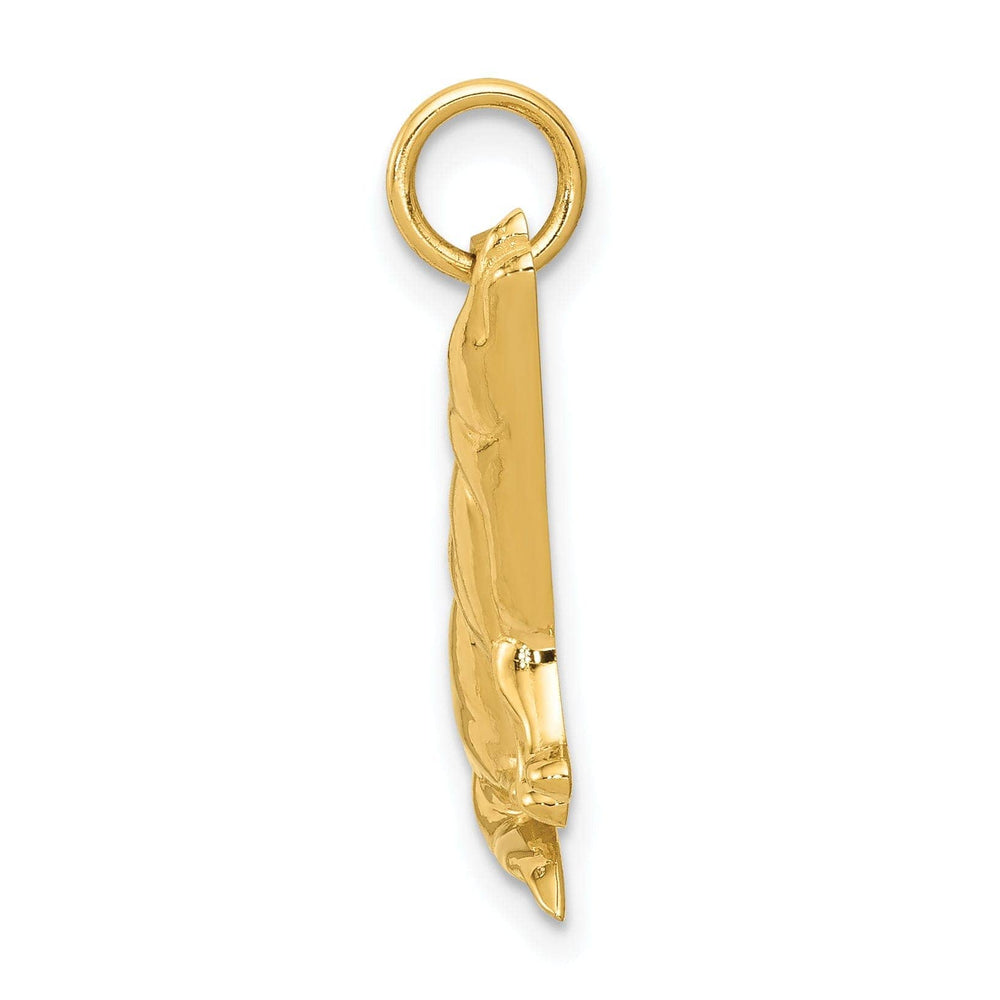 Lovely Rita's Pendants & Charms 14K Yellow Gold Polished Finish Wolf Howling Design Charm Pendant