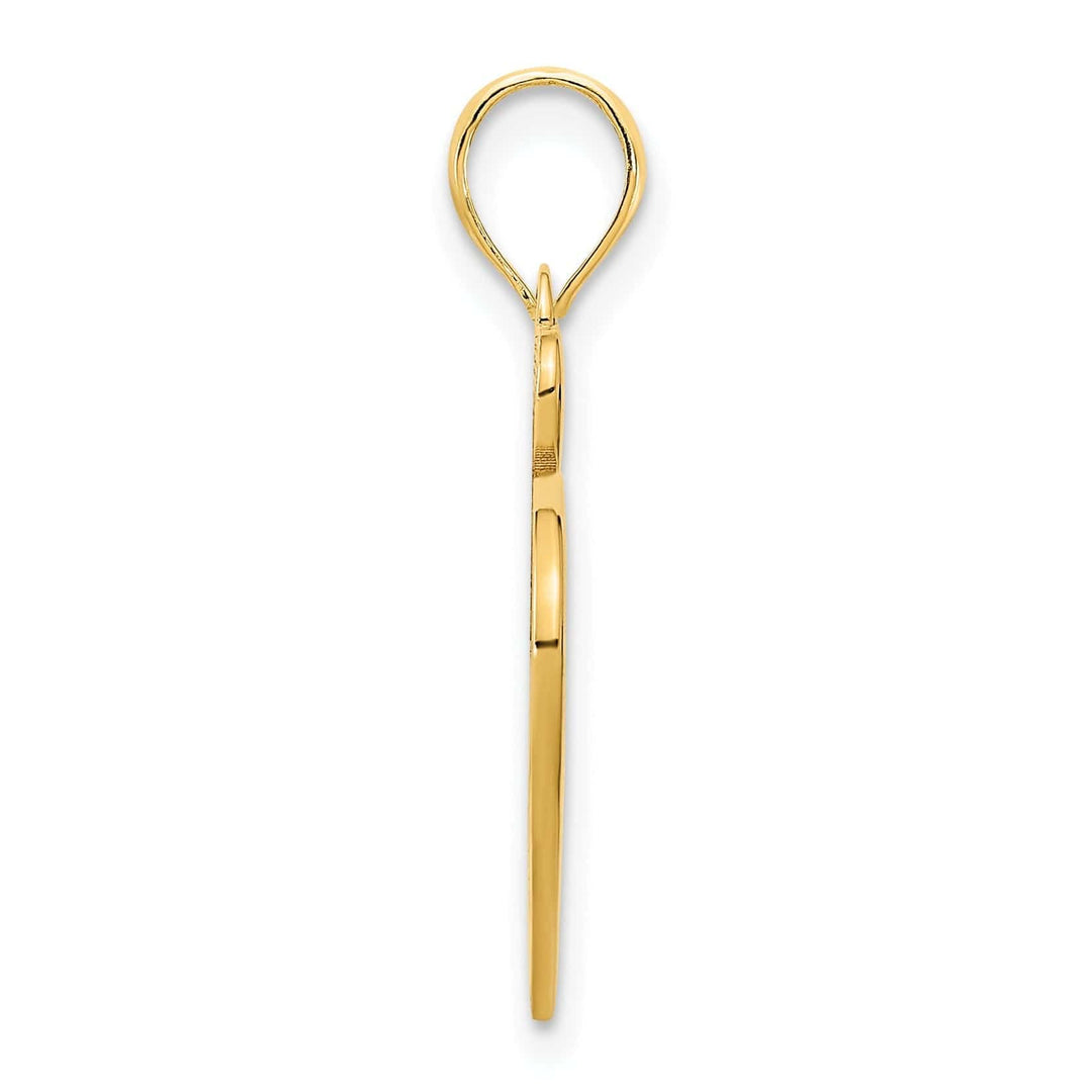 Lovely Rita's Pendants & Charms 14k Yellow Gold Polished Finish Women's Cut Out Heart Shape Design Charm Pendant