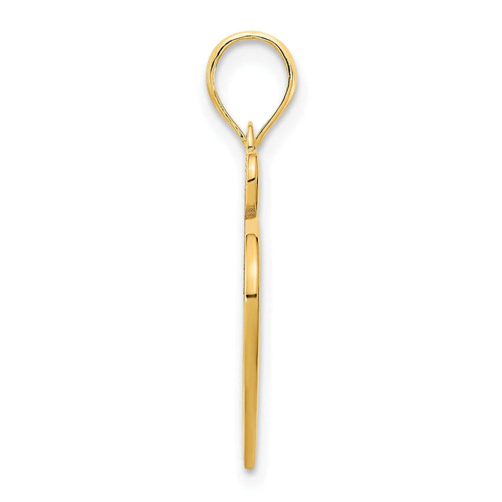 Lovely Rita's Pendants & Charms 14k Yellow Gold Polished Finish Women's Cut Out Heart Shape Design Charm Pendant